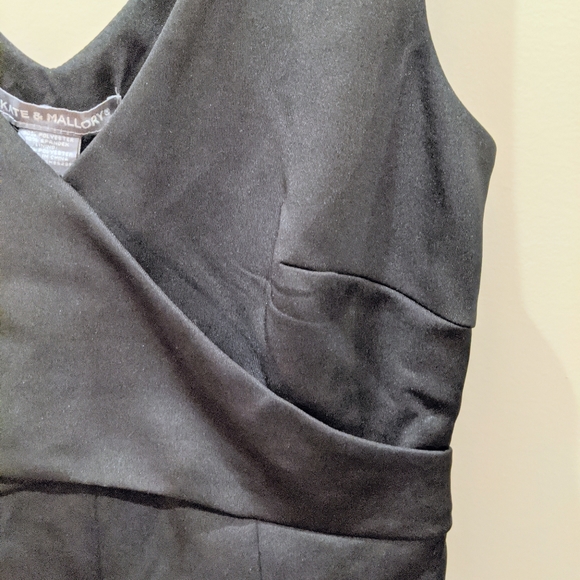 Satin Fit and Flare Little Black Dress - Picture 3 of 9